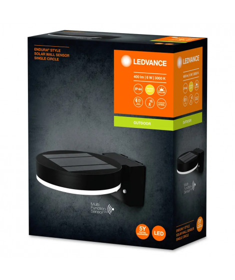 LDV ENDURA SOLAR CIRCLE 6W/3000K 400LM IP44 GRIS LEDVANCE APPLIQUE