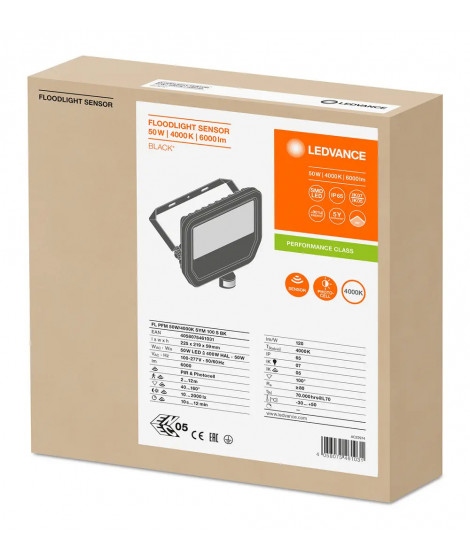 PROJ PFM 50W/4000K SYM100S IP6 5 NOIR