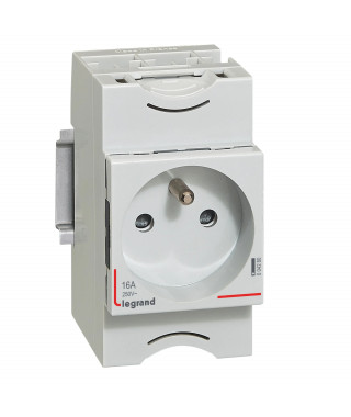 Prise de courant modulaire 10A à 16A 250V~ - 2P+T à éclips - 2,5 modules