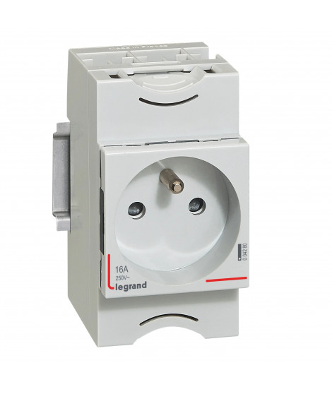 Prise de courant modulaire 10A à 16A 250V~ - 2P+T à éclips - 2
