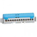 Bornier de répartition isolé IP2X neutre - 8x1,5mm² à 16mm² - bleu - long.75mm