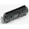 Bornier de répartition isolé IP2X phase - 8x1,5mm² à 16mm² noir - longueur 75mm
