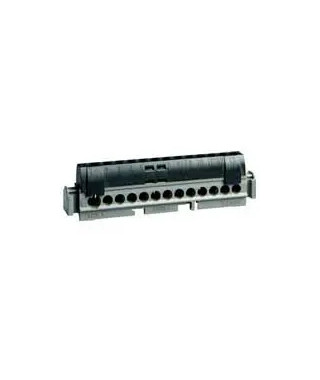 Bornier de répartition isolé IP2X phase 1 connexion 6 à 25mm² - noir - 113mm