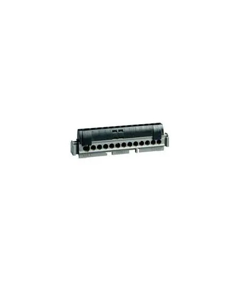Bornier de répartition isolé IP2X phase 1 connexion 6 à 25mm² - noir - 113mm