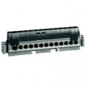 Bornier de répartition isolé IP2X phase 1 connexion 6 à 25mm² - noir - 113mm