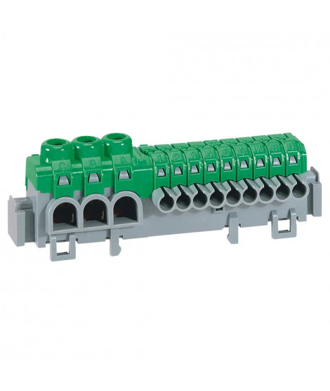 Bornier de répartition IP2X à connexion automatique universel - longueur 98mm