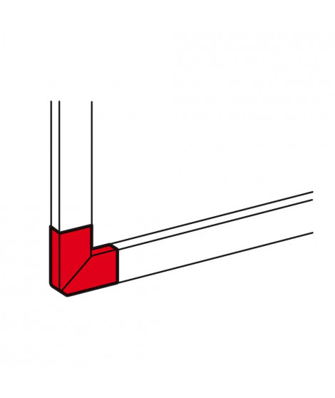 Angle plat 90° pour goulottes DLP monobloc 65x195mm - blanc
