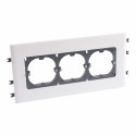 Support universel 3 postes - goulottes DLP monobloc couvercle 130mm horizontal