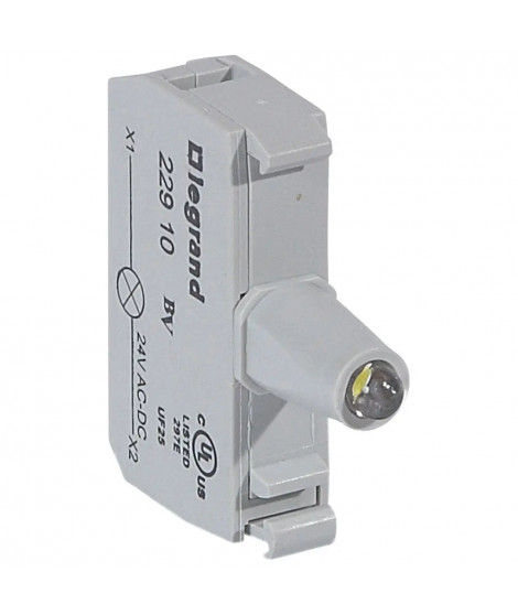 Bloc tête lumineuse Osmoz raccordement à vis -12V à 24V alternatif/continu blanc