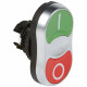 Tête double touche affleurante non lumineuse IP66 Osmoz composable - vert/rouge