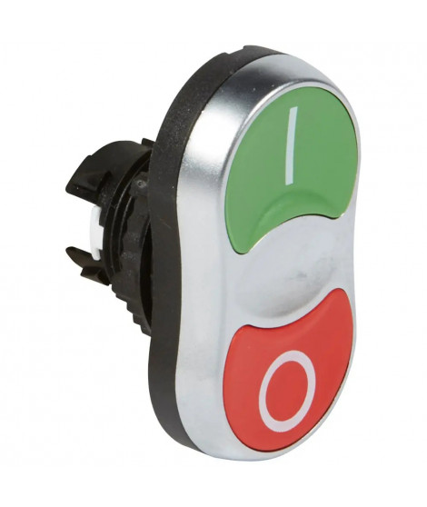 Tête double touche affleurante non lumineuse IP66 Osmoz composable - vert/rouge