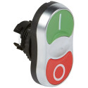 Tête double touche affleurante non lumineuse IP66 Osmoz composable - vert/rouge