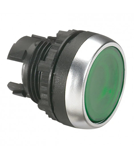 Tête affleurante pousser-pousser lumineuse IP69 Osmoz composable - vert