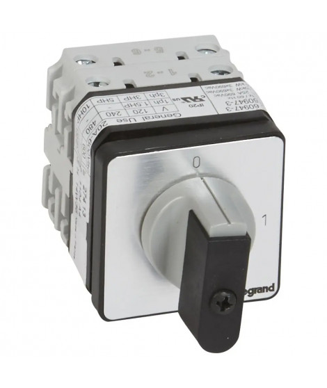 Commutateur à cames inter marche/arrêt PR21 4P 4 contacts fixation vis sur porte