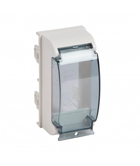Support appareillage modulaire sur goulotte à clippage direct Mosaic - blanc