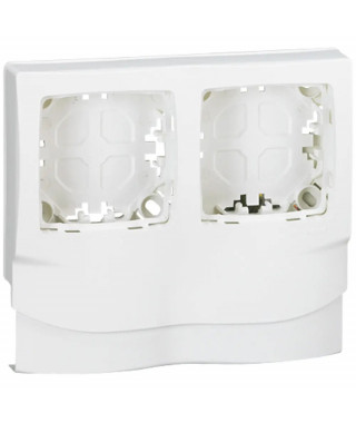 Cadre Appareillage saillie 2 postes pose long moulure DLPlus ép. 12,5mm -blanc