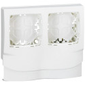 Cadre Appareillage saillie 2 postes pose long moulure DLPlus ép. 12,5mm -blanc