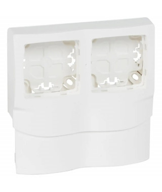 Cadre Appareillage saillie 2 postes pour moulures DLPlus épaisseur 16mm - blanc