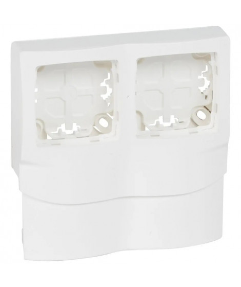 Cadre Appareillage saillie 2 postes pour moulures DLPlus épaisseur 16mm - blanc