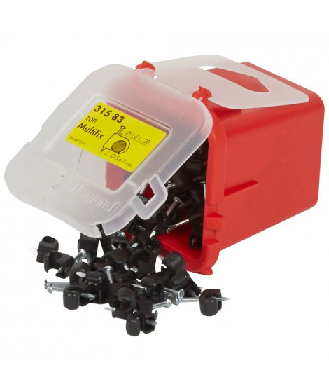 Attache Multifix noire protégée ultraviolets pour câbles Ø5mm à Ø7mm