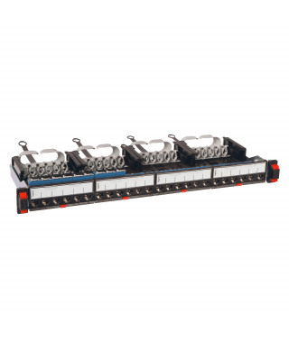 Panneau brassage droit 19pouces 1U LCS³ catégorie 6 avec 24 connecteurs RJ45 FTP