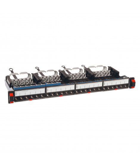 Panneau brassage droit 19pouces 1U LCS³ catégorie 6 avec 24 connecteurs RJ45 FTP