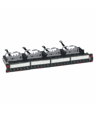 Panneau de brassage droit 19pouces 1U LCS³ cat6A avec 24 connecteurs RJ45 STP