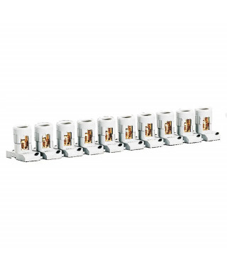 Barrette de 10 bornes séparables avec capacité par borne 2x25mm² et pas 21,5mm