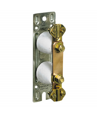 Barrette à cosses Cosga avec platine métal 150x45mm et fixation par vis Ø3,5mm