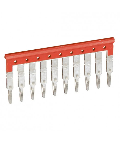 Peigne pour 10 blocs de jonction à vis ou ressort Viking 3 pas 5mm - rouge