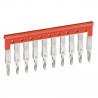 Peigne pour 10 blocs de jonction à vis ou ressort Viking 3 pas 5mm - rouge