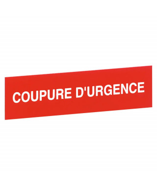 Etiquette autocollante ''coupure d'urgence'' - pour coffret ''bris de glace''