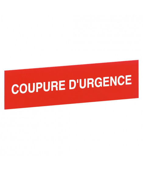 Etiquette autocollante ''coupure d'urgence'' - pour coffret ''bris de glace''