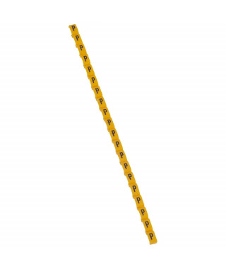 Repère Duplix lettre majuscule P noire sur fond jaune