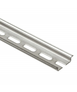 Rail DIN symétrique avec oblongs à couper profondeur 7,5mm - longueur 2m