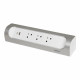 Rallonge d'angle 3x2P+T Surface et USB A+C à câbler - blanc/alu