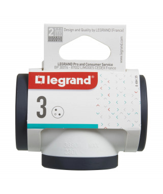 Fiche 3x2P+T latérales 16A 230V 3680W - blanc/gris foncé