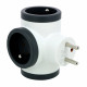 Fiche 3x2P+T latérales 16A 230V 3680W - blanc/gris foncé