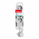 Rallonge 3x2P+T avec cordon 1,5m 3G 1mm² - blanc/gris clair