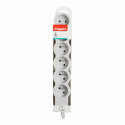 Rallonge 6x2P+T avec cordon 1,5m 3G 1mm² - blanc/gris clair