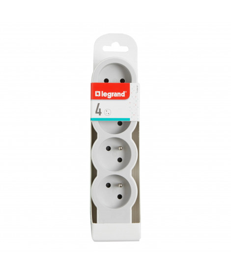 Rallonge extra-plate 4x2P+T à câbler - blanc/gris clair
