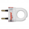 Fiche plastique 2P 6A avec anneau d'extraction - blanc
