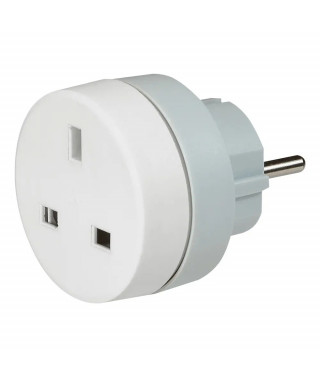 Adaptateur 2P+T - 16A - standard Britannique pour socle Français