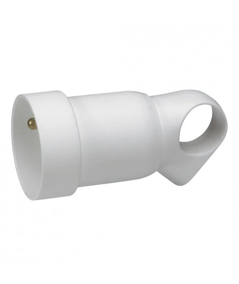 Prolongateur plastique 2P+T 16A à anneau - blanc