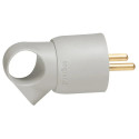 Fiche plastique 2P+T 16A - à anneau - gris