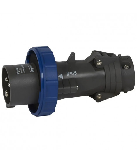 Fiche mobile droite Hypra IP66/67-55 16A - 200V~ à 250V~ - 2P+T - plastique