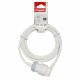Rallonge domestique 2P+T avec éclips de protection longueur 3m - blanc