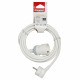 Rallonge domestique 2P+T avec éclips de protection longueur 3m - blanc