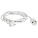 Rallonge domestique 2P+T avec éclips de protection longueur 5m - blanc