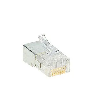 Fiche RJ45 catégorie5e 9 contacts largeur 11,7mm pour câble rond